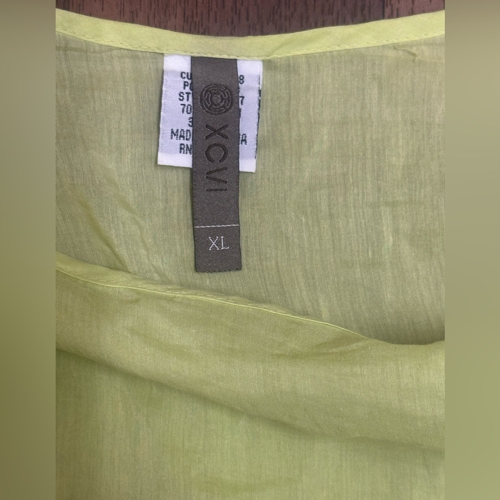XCVI Yellow Green Boxy Embellished Blouse - Picture 6 of 10